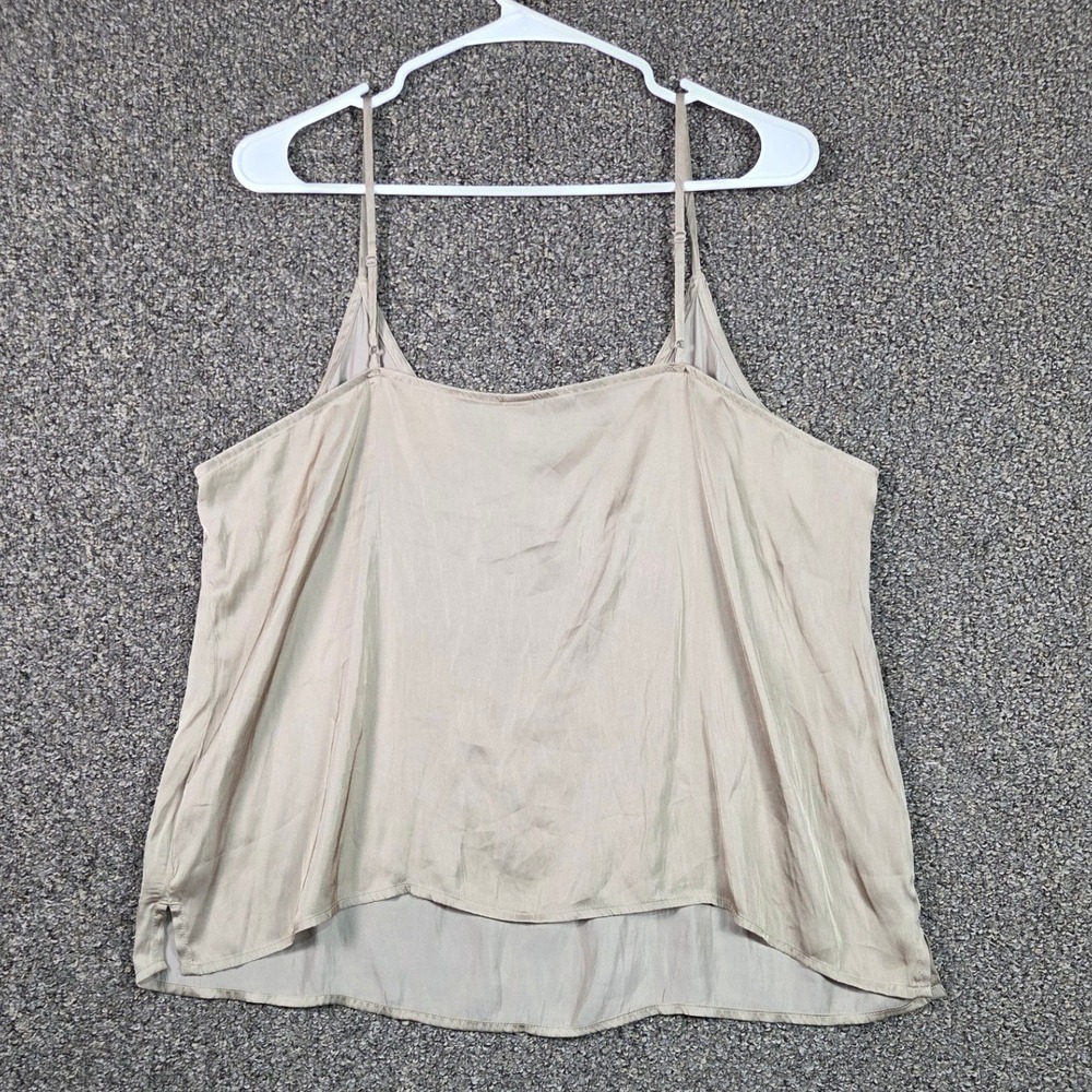 Old Navy Camisole Top Womens XL Beige Satin V-Neck Adjustable Straps Cami